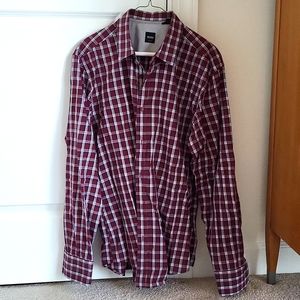Hugo Boss Casual Shirt, XL, Red/Black